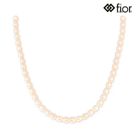 [피오르] [담수진주] [silver] 쁘띠 코랄 진주 목걸이 (5mm)