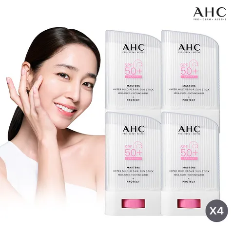 [ ★이하늬PICK! 온가족 선스틱★][최대용량] AHC 마스터즈 하이퍼 마일드 리페어 선스틱 4통 구성 +할인쿠폰 +무이자3개월(본품 4개)