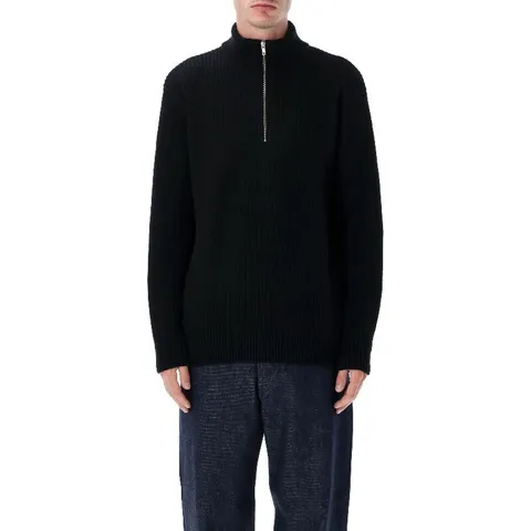 [해외배송][컬러플 스탠다드] 리브 니트 쿼터 집업 스웨터 CS5091 DB +할인쿠폰