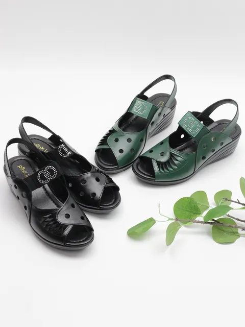 여성 펀칭 통굽 샌들 109736