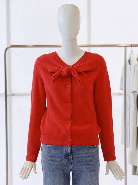 [현대백화점] [CC콜렉트] 리본 꼬임 니트 가디건 (C244KSL036)