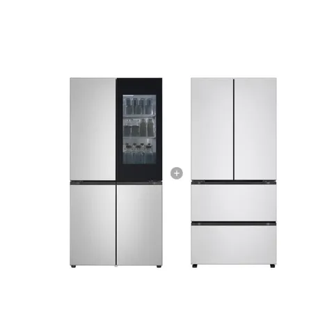 LG 디오스 오브제 냉장고 Fit  Max 노크온+디오스 오브제 김치톡톡 Fit  Max R1081SVV357 실버 +할인쿠폰