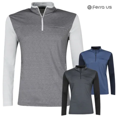 보스케남성 여름 등산 아웃도어 반집업 배색 긴팔 티셔츠 190523M19