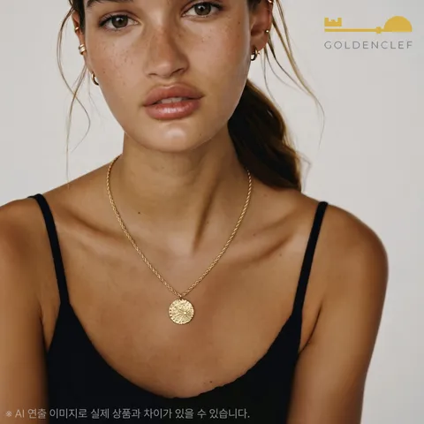 [ 100% MADE IN ITALY]골든클레프 18K 선셋 목걸이