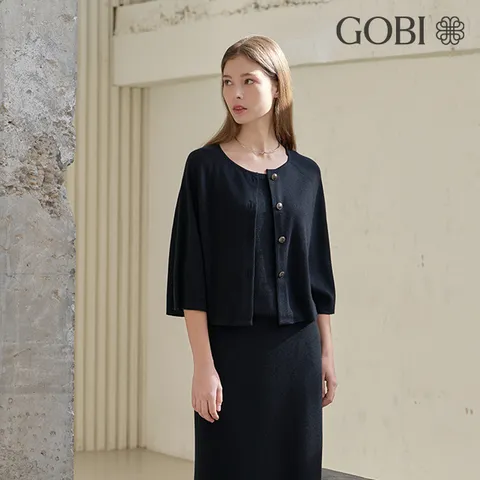 고비(GOBI) 실크 캐시미어 판초 가디건