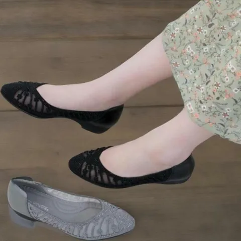 아트박스/신상오픈런 여성 여름 시스루 망사 비즈 낮은굽 단화 +할인쿠폰