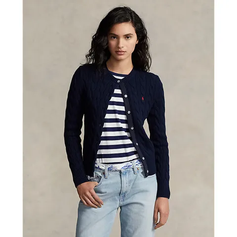 [현대백화점] 폴로 랄프 로렌 여성 케이블 니트 코튼 크루넥 카디건(WMPOSWENDW20116400)