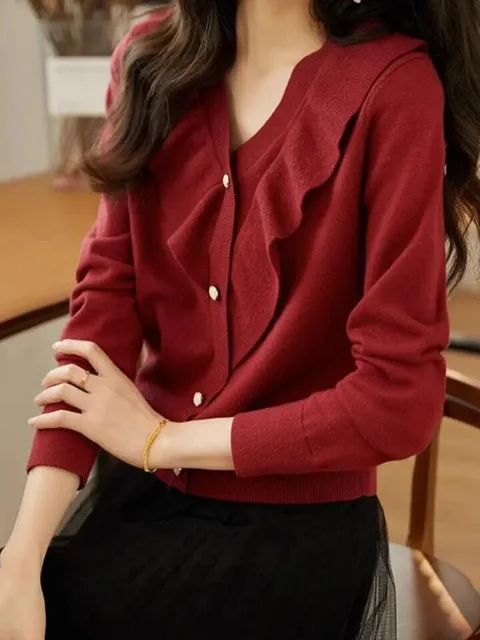 [블랙린드][블랙린드] 럭셔리 프릴 브이넥 블라우스_B23DBL045 +할인쿠폰