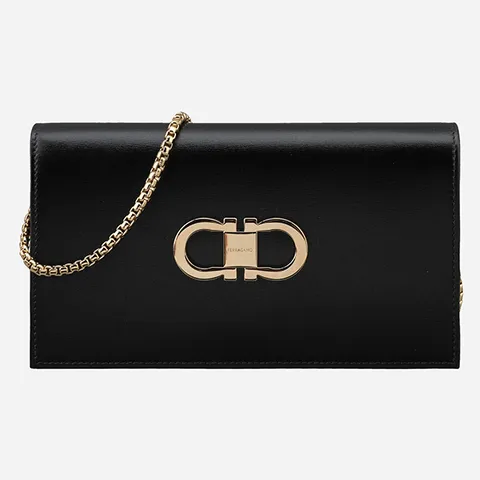 [런칭가 110만원][페라가모] 간치니 체인 미니 숄더백 블랙 218357 