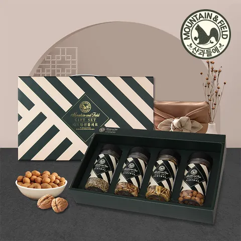 [산과들에] 더드림 4구 견과류 명절선물세트 (호두/해씨/꿀땅콩/바나나칩) +할인쿠폰