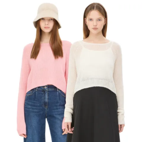 [시슬리] 캐시미어 블렌드 크랍 니트_SAKP49461IV +할인쿠폰