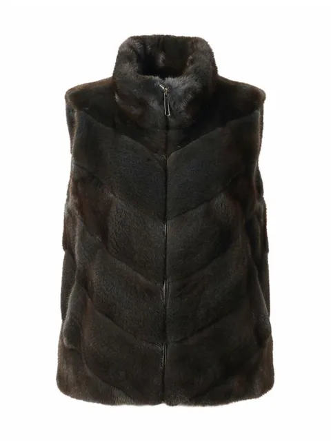 [진도모피]쉐브론 밍크 집업 베스트(JMVP15GY) - 현대Hmall