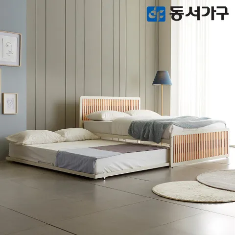 동서가구 포리 편백나무 슬라이딩 이층침대 SS+SS (파워본넬) DF641352