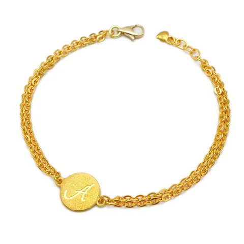 [골드리카]순금 이니셜코인 팔찌 7.5g+18K잠금(99.9%)