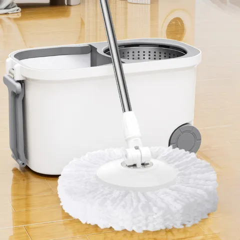 통돌이 회전걸레 밀대+극세사 걸레 4p 핸드스핀 자동세척 탈수 물걸레 청소기 P710