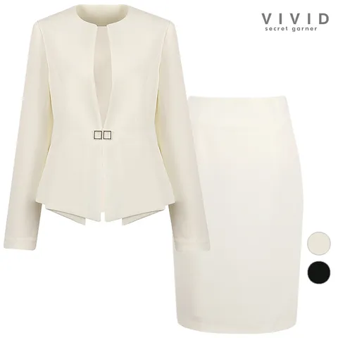 VIVID SET 여성 여름 노카라 정장자켓+스커트 세트 +할인쿠폰