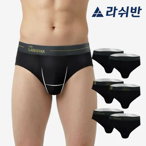 [라쉬반 프리미엄] H분리 나무소재 남성속옷 셀루켓 골드라인 브리프 6종 +할인쿠폰