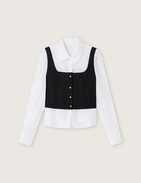 [현대백화점] [로엠]RE 트위드 매칭 셔츠_RMYWF4VS11