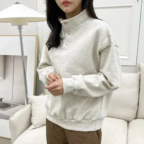 [하프클럽/옷자락]여자 겨울 코트이너 데일리 속기모 반폴라 스판 니트