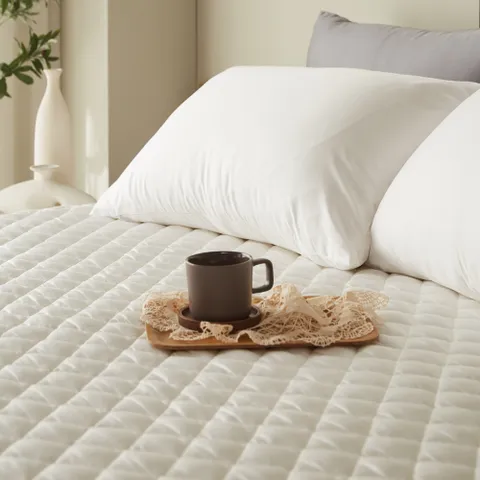 60수사틴 순면 침대패드 명품호텔침구 Q퀸 화이트