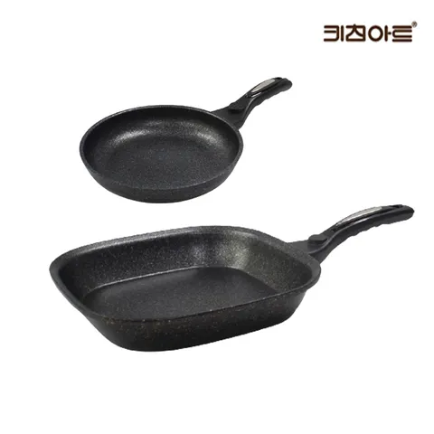 키친아트 첼로 마블코팅 후라이팬세트 2종A (후20+사각후27)