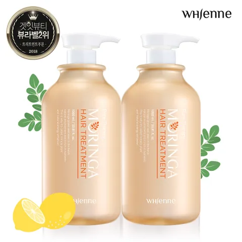 휘엔느 모링가 단백질 대용량 약산성 트리트먼트 1000ml X 2개 총 2000ml _ 온가족 대용량 착한 트리트먼트