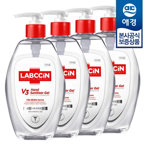 [애경] 랩신 V3 손소독제 새니타이저 겔 본품 500ml x4개