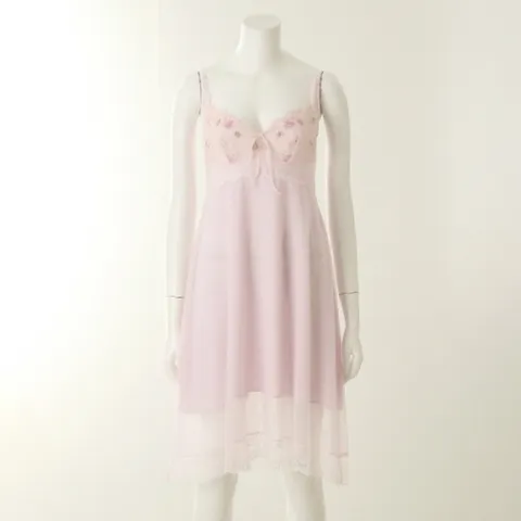 [현대백화점] [와코루] 플로럴 레이스와 파스텔톤 봄광고풀슬립 (WFS2081-PK)