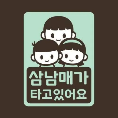아트박스/리틀메테오 아기가타고있어요 스티커 LMCC-060 삼남매 BBG