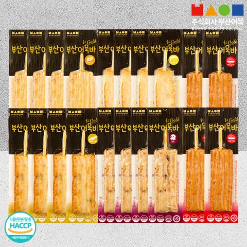[부산어묵] 골드어묵바 5종 (오리지날+문어+모짜렐라+콘체다치즈+매콤잡채) / 각 70gx4개-총20개