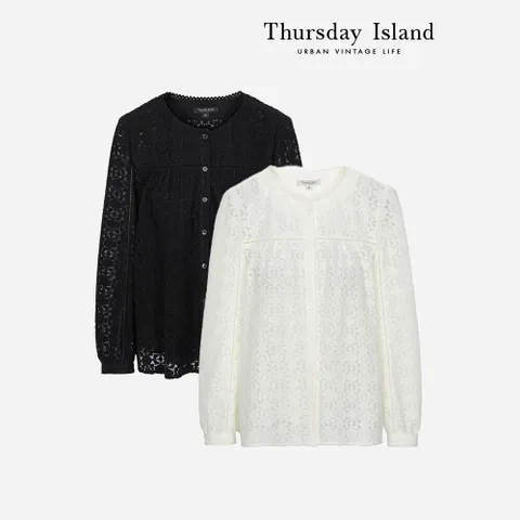 [Thursday Island] 기모 레이스 블라우스 (T238MBL632W) +할인쿠폰