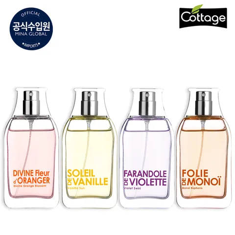 [코티지] 코티지 오드뚜왈렛 향수 4종 SET (오랑쥐 모노이 바닐 비올레뜨) - 현대Hmall