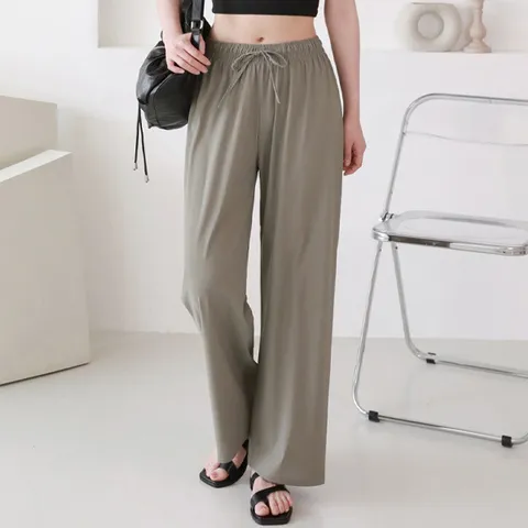 H스타일(CC)쿨맥스스판냉감쟈가드와이드통바지 여름 여성 밴딩팬츠 냉감 쿨 통바지  와이드 +할인쿠폰