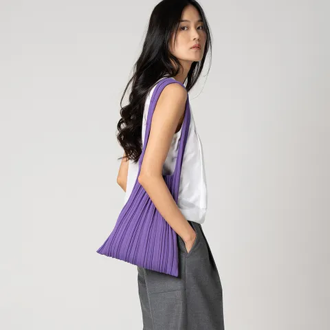 [무케] 닛닛_바코드 데일리 백 Royallilac 바코드백 데일리백 여성가방 셔링 플리츠백