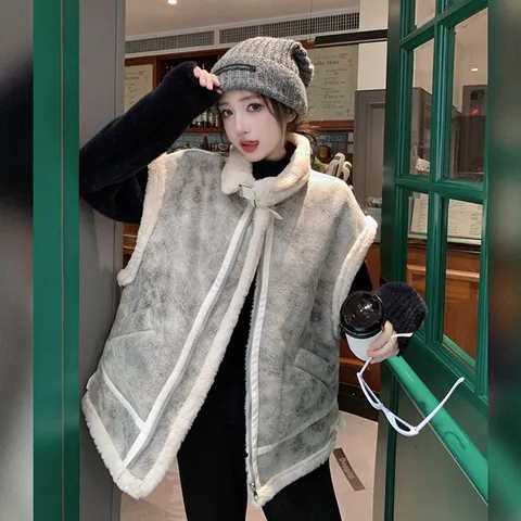 [무드무드] 텐지 퍼 무스탕 하이넥 베스트