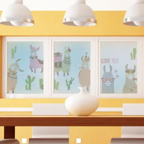 아트박스/꾸밈 pj830-귀여운라마_글라스시트지