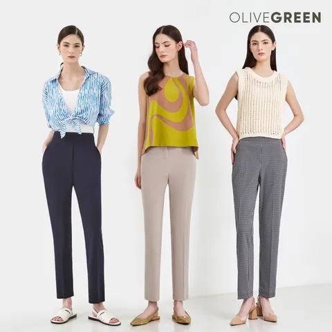 올리브그린 매쉬밴드 썸머 하이웨이팬츠3종