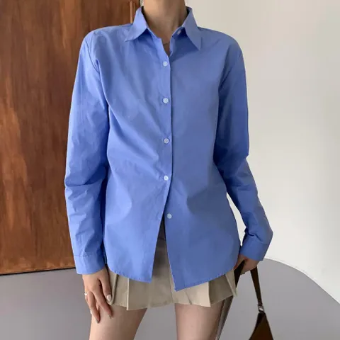 여자 직장인남방 클래식 화이트 FW 순면 심플 셔츠