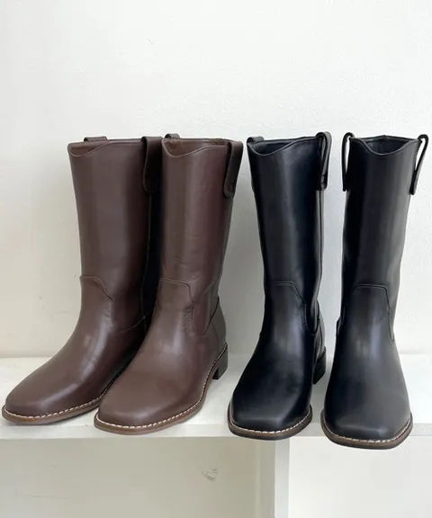 여성 소가죽 미들 앵클 부츠 115183