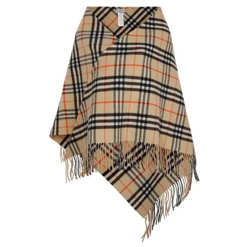 버버리 25FW 샌드 체크 울 캐시미어 케이프 8113128 +할인쿠폰