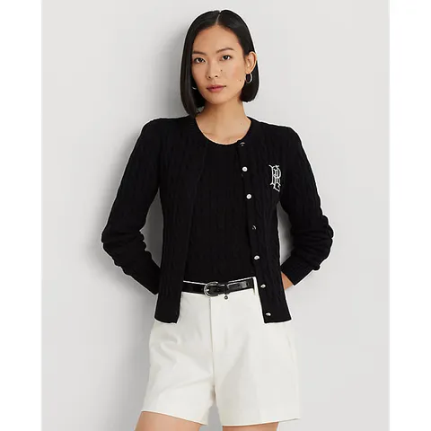 [현대백화점] 로렌 랄프 로렌 케이블 니트 코튼 카디건(WMLRSWES6820597001)