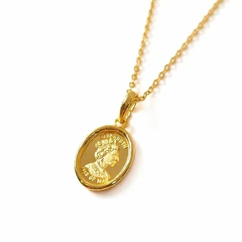 [골드리카]순금 타원 여왕코인 목걸이 3.75g+18K잠금(99.9%)