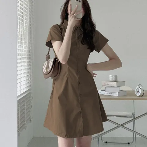원피스 OPS 바캉스 러블리 카라 데일리 버튼 반소매 드레스 +할인쿠폰