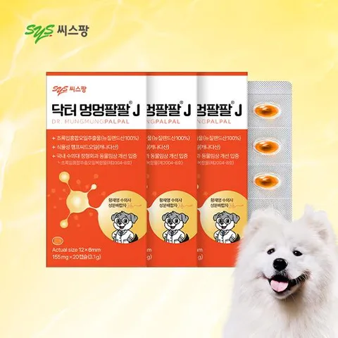 [씨스팡] 닥터 멍멍팔팔 J 3박스(60캡슐) 반려견 관절 종합 영양제 초록입홍합오일 햄프씨드오일 +할인쿠폰