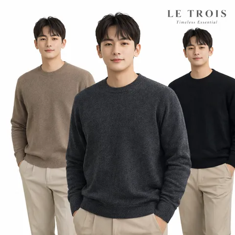 [하프클럽/르투아]25FW 르투아 남성 캐시미어100 라운드 니트