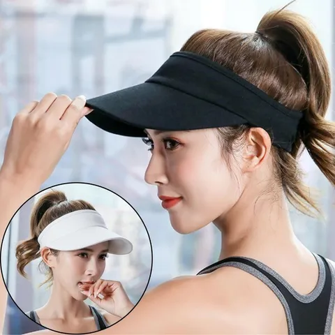 [하프클럽/브이와이]여성 야외운동 골프모자 면원단 썬캡