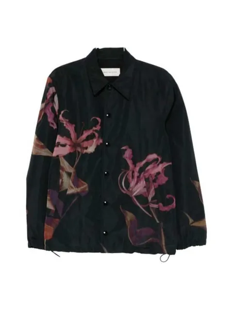 해외배송 드리스 반 노튼 자켓 Dries Van Noten 프린트 블루종 Vorries Jacket 블랙 +할인쿠폰