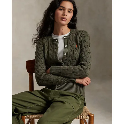 [현대백화점] 폴로 랄프 로렌 여성 케이블 니트 코튼 크루넥 카디건(WMPOSWENDW20544310)