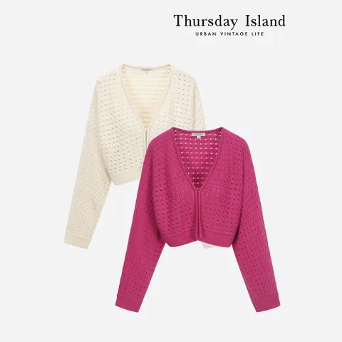 [Thursday Island] 펀칭짜임 볼레로형 가디건(T236MCD137W) +할인쿠폰