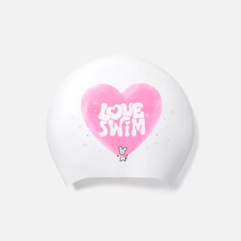 [본사 공식][배럴] 빅 하트 롱헤어 스윔 캡 화이트 (B6SUASC015WHT)